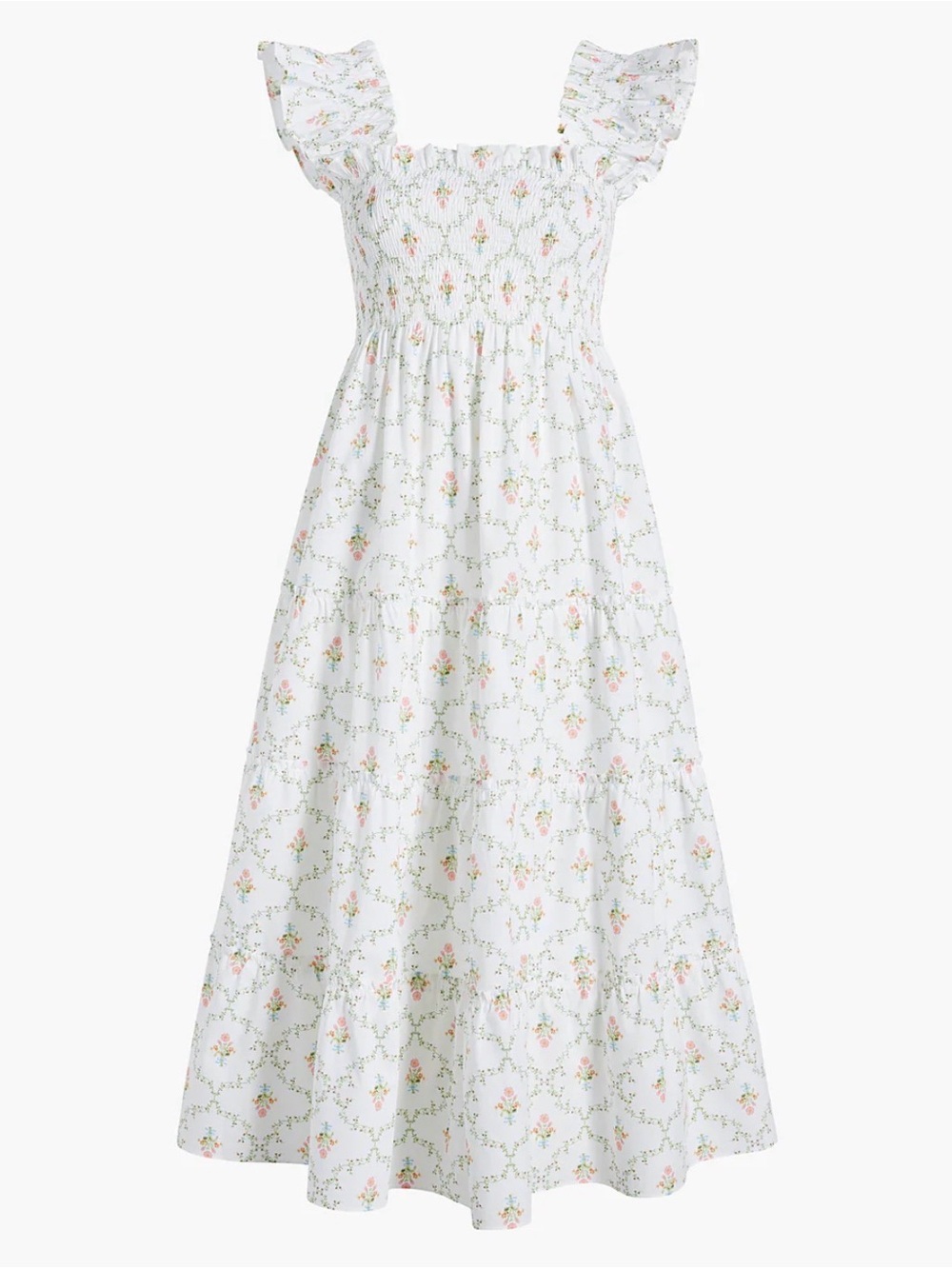 Hill House Home The Maternity Ellie Nap Dress Pastel Trellis Size L
